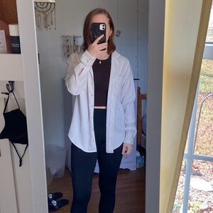 Abercrombie & Fitch cream flannel top